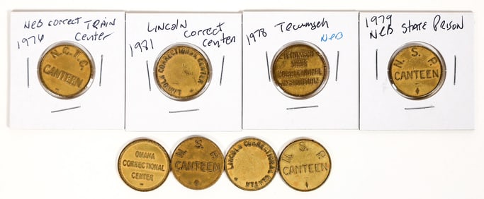 Nebraska State Prison Tokens (8) [198285]