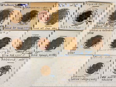 Ghost Town Token Group Unearthed in Nevada w/ Bonus Postcard [198570]