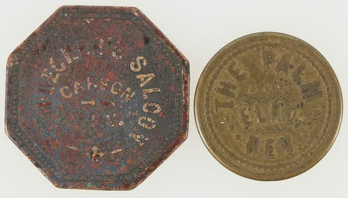 Nevada Tokens: The Palm (Elko)/ H. Deckers Saloon Carson [198841]
