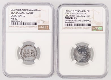 B & A Domino Parlor/Foutz Mercantile Tokens [199137]