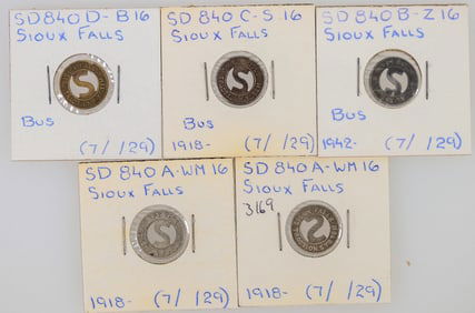 S. Dakota Transportation Token Collection (5) [198914]