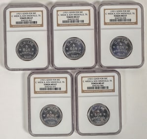C.  Wiede & Son Tokens: MS 67 (5) [197143]