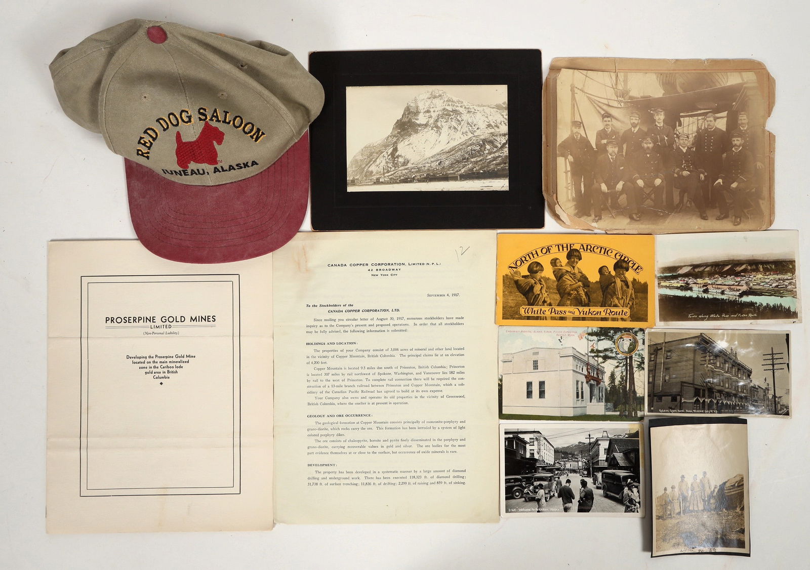 Alaska Yukon Ephemera Group (Postcards, Photos, Steamer Booklet) [197568]