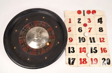 Roulette Wheel From Jim Letson's Turf Saloon  c. 1880s [161900]