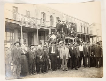Tombstone, Arizona Photograph of Crowd at Newspaper Office, c.1915 [197567]