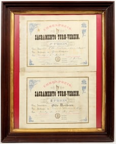 Otto Heilbron Sacramento Turn-Verein Certificates [197533]