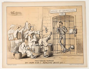 Anti-Chinese Activist Denis Kearny Cartoon Illustration Lithograph, San Francisco [197681]