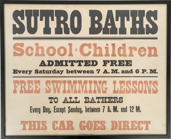 Sutro Baths Original Sign, Framed [197337]