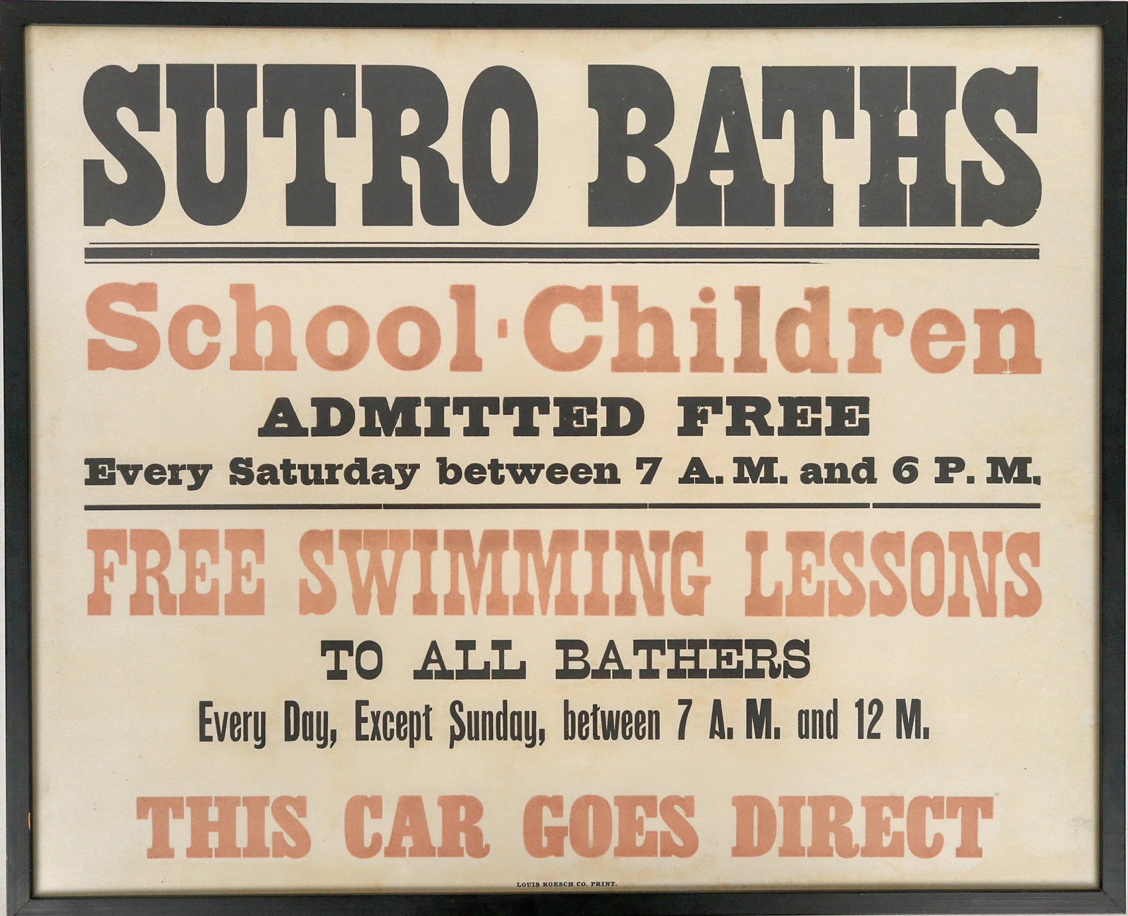 Sutro Baths Original Sign, Framed [197337] (1 of 1)