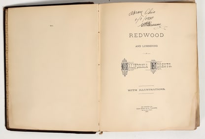 Redwood and Lumbering in California Forests, 1884, VF-XF, Choice [197044]