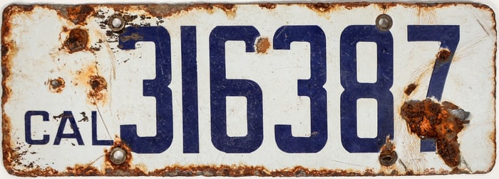 Early California License Plate [197685]