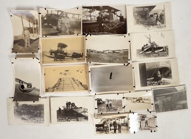 Early Aviation Photos & Postcards incl. Iowa Air Crash [197734]