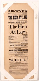 Boston Playbill Broadside From 1869 [172707]