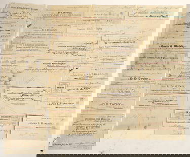 Anaconda Montana Receipts From Various Businesses  [183913]: Lot of 27. Receipts from Anaconda Mining Co., Painters, livery, Grocers, dry goods, photographer, Brick works, drug stores, construction, electric co., Washoe Copper Co. ^Date: 1892-1907Country (if no