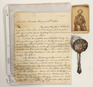 Fascinating 1867 Aurora, Nevada Minister Letter, Plus Rev. Ira Hale CDV, & Silver Spoon [197293]