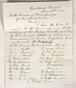 Bob Howland, Friend of Mark Twain, Signed Nevada Territory Prison Letter [197039]