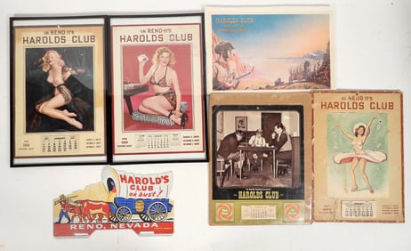Harolds Club Pinup Calendars and License Plate Topper [197066]