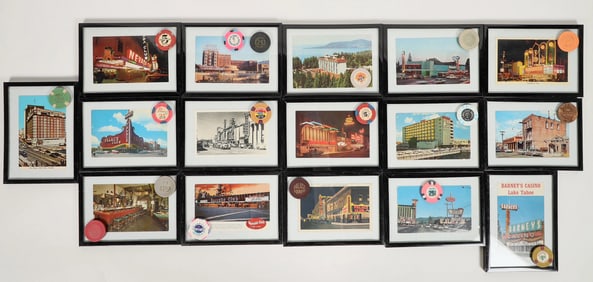 Northern Nevada Casino Postcards and Attached Chips, 16 [197077]