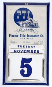 Pioneer Title Insurance Porcelain Sign, Nevada, c1965 [196650]