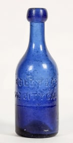 Boley & Co. Cobalt Blue, Iron Pontil Soda Bottle. 1850s. [197042]