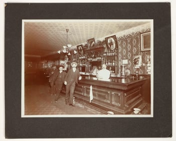 Exceptional Napa Area Saloon Interior Mounted Photograph, c.1908 [197305]
