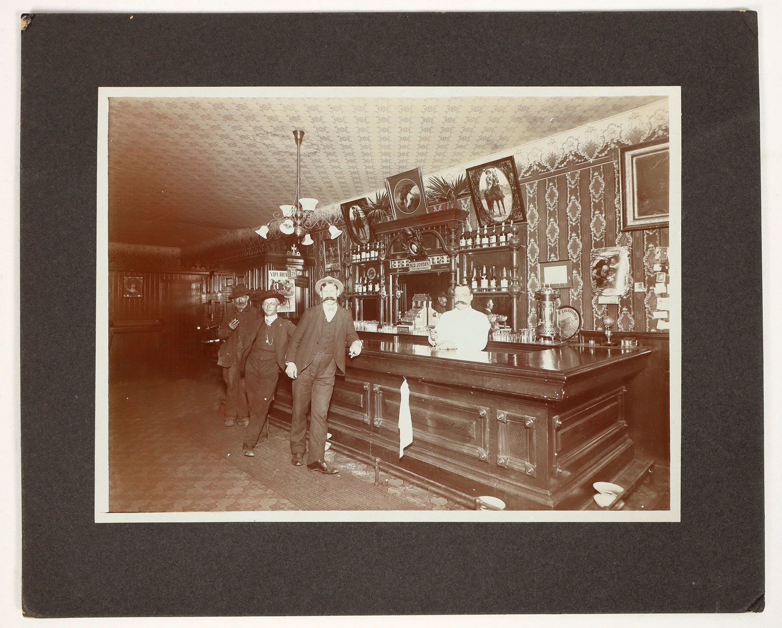 Exceptional Napa Area Saloon Interior Mounted Photograph, c.1908 [197305] (1 of 2)