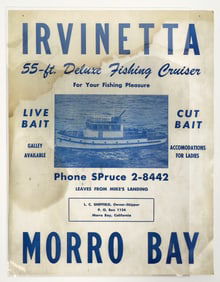 Morro Bay, California "Irvinetta" Sport Fishing Poster [197868]