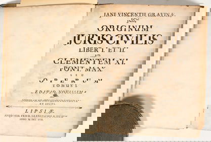 Originum Juris Civilis, by Gravani, 1717 [198784]