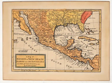 Map of New Spain, Louisiana & California by H. Moll [198423]