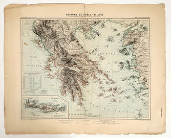 Vintage Map Of The Kingdom of Greece [199921]