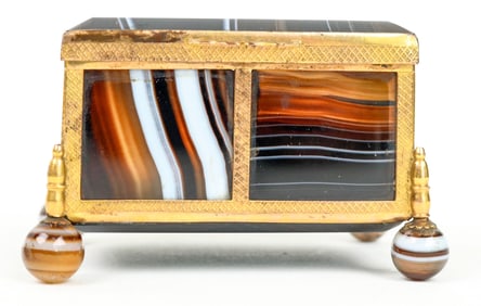 Choice Banded Polychrome Agate Jewelry Box [200291]