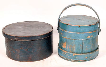 Shaker Firkin & Pantry Box (2)  1800s [173639]