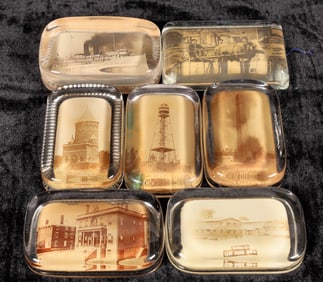 Miscellaneous Glass Paperweight Collection, Sepia Tone - (7) [200285]