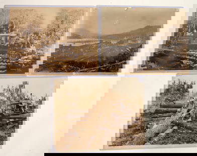Logging Photos [183915]: Lot of 3. All B/W. 14 x11.5 " , photos by Kinsey 1. Men operating logging donkey engine equipment, Greenwood Logging Co Founded 1902. . 2.Inman & Polson Log Co. base camp Incorp 1890. 3. Small truck s