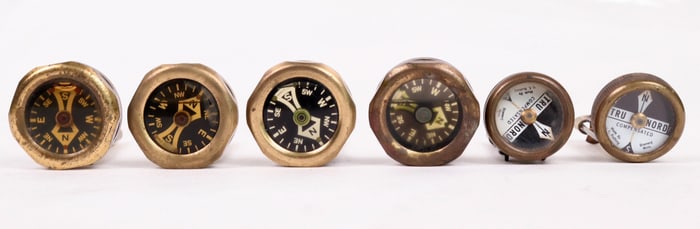 Lapel Compasses by Tru- Nord and European Maker (6) [200010]