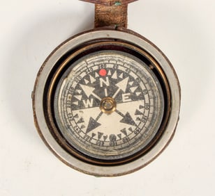 Nautical Gimbled Compass in a Leather Case c.1890  [198374]