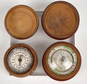 Domed Wood Boc Compass and Sundials (2) [200004]