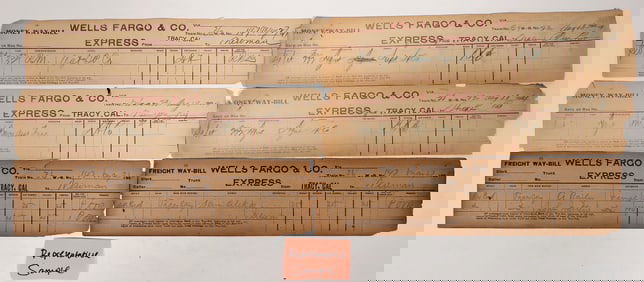 Wells Fargo Tracy Way Bills  Early 1900s  [193333]