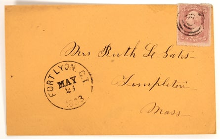Extremely Early Fort Lyon, Colorado Territory Postal Cover [199146]