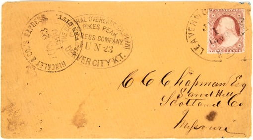 Two Pikes Peak Express Companies on One Colorado Territory Cover [199147]