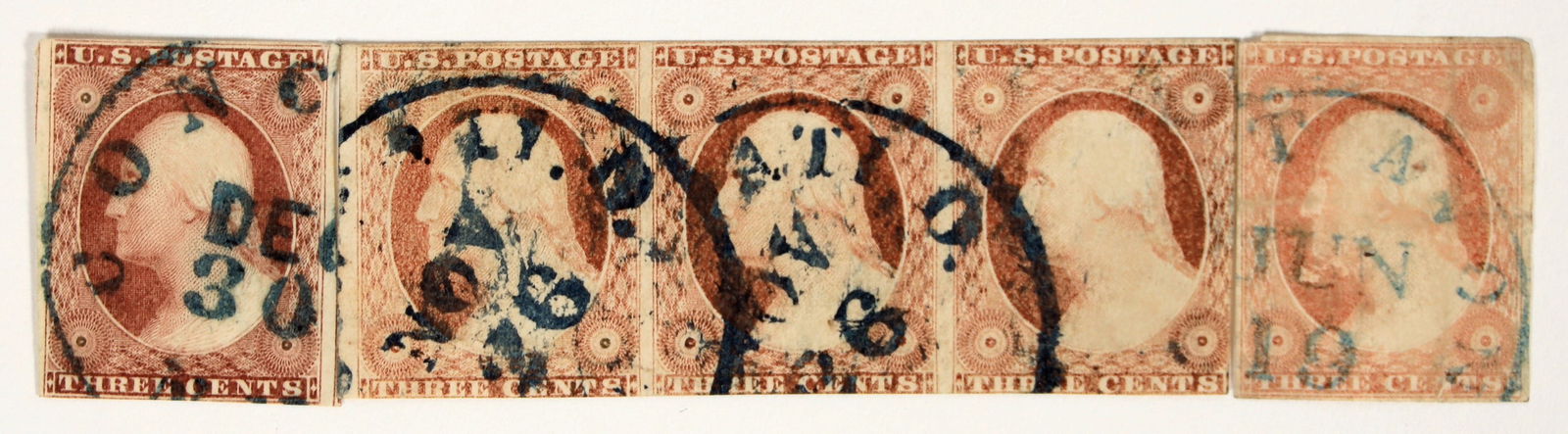 Possible Scott #10, Type 1 (5 stamps) [199737] (1 of 1)