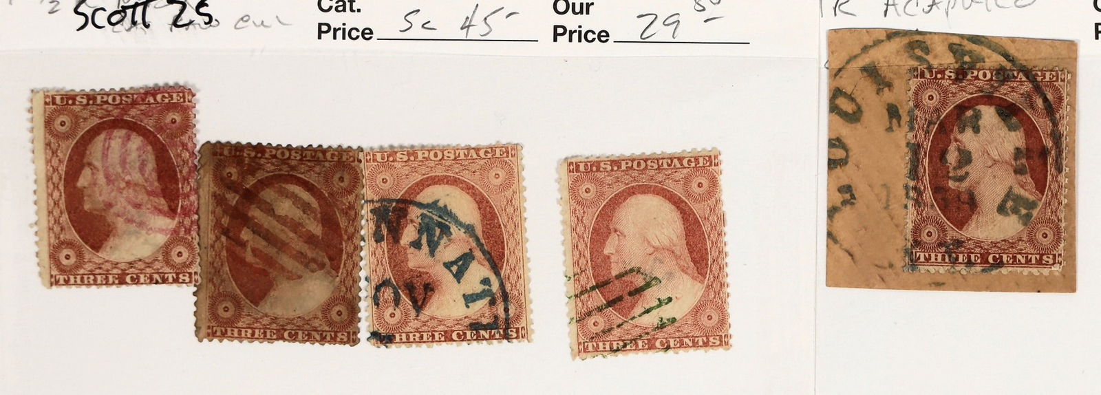 Scott #25, Scott #26 (5 stamps) [199736] (1 of 1)