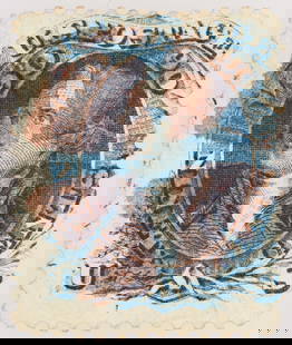 Scott #72 - Very Rare Stamp [199860]: Scott #72, very rare, blue Washington 90c stamp. Violet negative "X" cancelation mark. Perforations cut into design on the right. See photo. ^Date: Country (if not USA): State: City: Provenance: