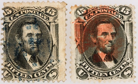 Scott #98 Stamp Pair - 15c Lincoln, Black [199714]
