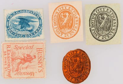 Private Mail Carriers/Locals Stamps - (5) [199885]