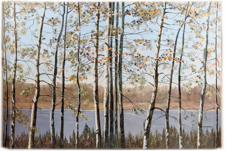 Youngdahl, Dave 1986 Painting on Canvas: Aspen Chimes, California [184014]: Aspen Chimes, California. Large acrylic on canvas painting, by Dave Youngdahl. Approx. 36" x 54".^Date: Country (if not USA): State: CaliforniaCity: Provenance: