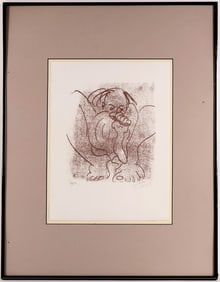 E J Gould Crouching Man Lithograph [161535]