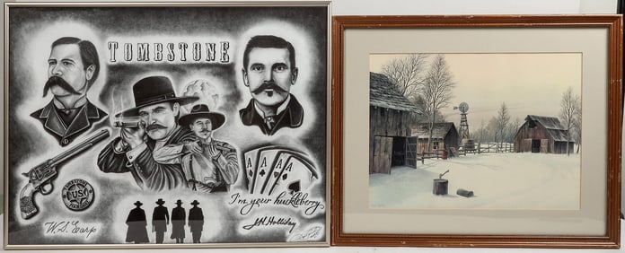 Vintage Artwork and Posters, Professionally Framed (4) [197192]
