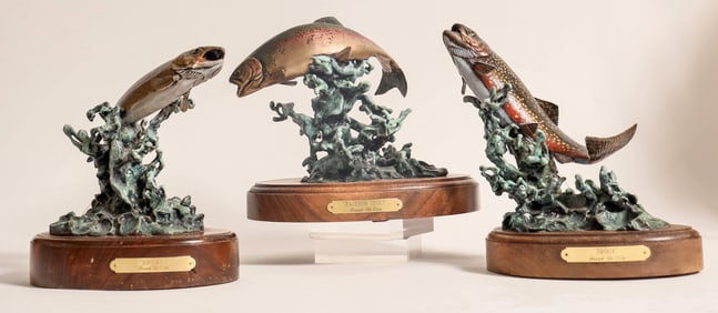 Di Vita, Frank Cold-Painted Bronzes: Trout (3 Sculptures) [184017]