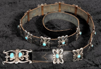 Vintage Navajo Turquoise Concho  Belt [200072]